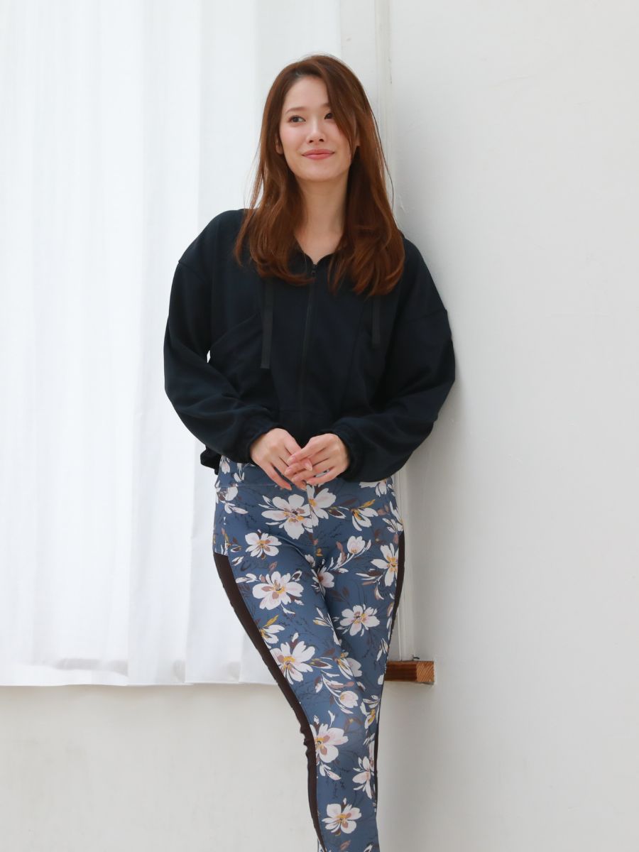 ダンボールニットUVカットクロップド丈パーカー(243000)｜ヨガ